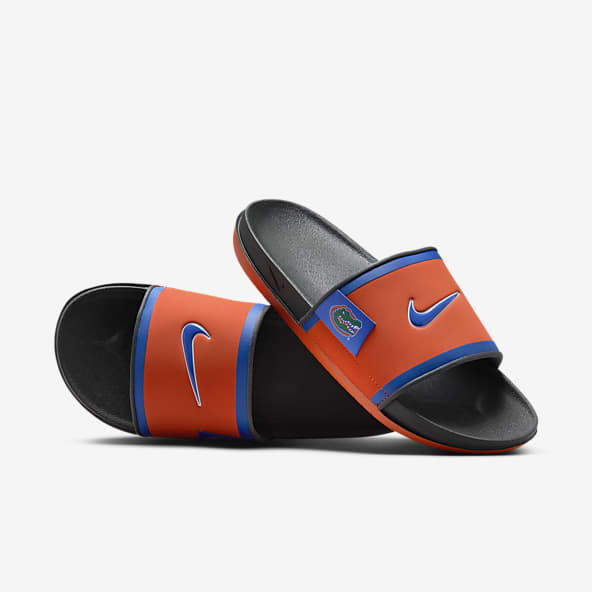 Nike slides mens red and gold online